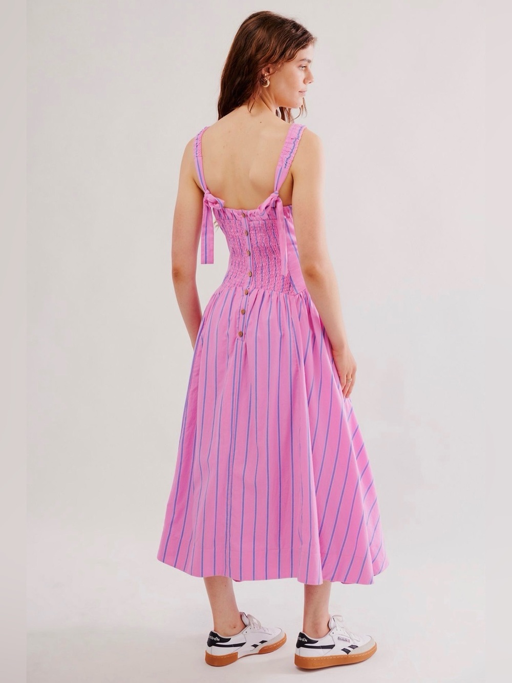 ‼️SOLD‼️NWT: Free People Sammi Yarn Dye MIDI Dress - Picture 2 of 6